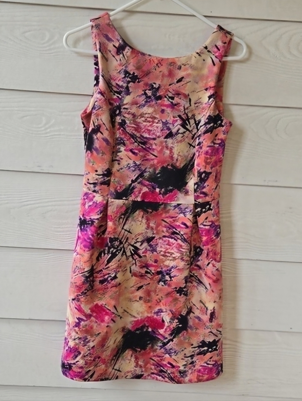 Charming Charlie RSVP Abstract Watercolor Paint Splatter Sheath Dress Size S